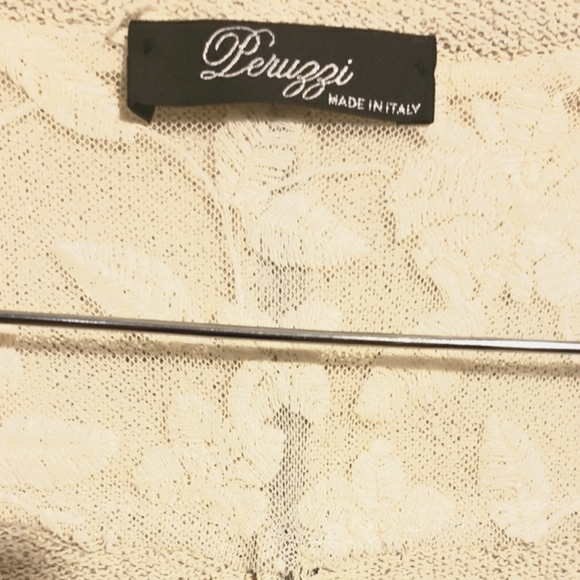 Peruzzi Cardigan Sweater Beige  Metallic Multi Colored Luxury Italian W-38 EUC - Picture 4 of 11